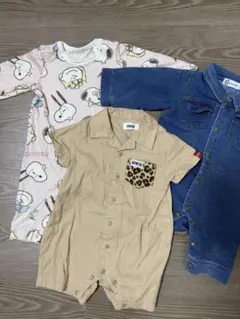 バースディ/カバーオール ロンパース 70サイズまとめ売り3点セット