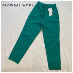 新品タグ付 グローバルワーク スゴラクスリムテーパードM グリーン ストレッチ