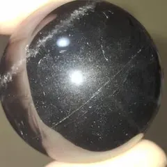 大きめ！虹入り！残りわずか】最強魔除け 天然石 モリオン 丸玉93