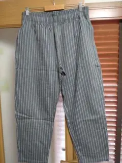 ストライプ イージーパンツ グレー