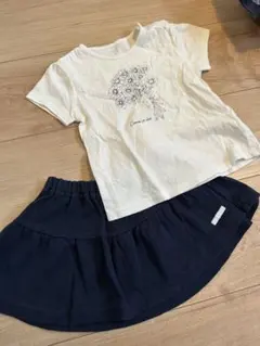 コムサイズム　Tシャツとネイビースカートセット 80cm
