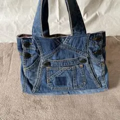 ハンドメイド　デニムリメイク　ハンドバッグ
