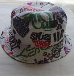 STUSSY バケットハット ヴィンテージ 歴代ロゴ 総柄マルチロゴ