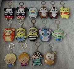 ディズニーその他　ラインストーン　マスコットキーホルダー　キラキラ　全15種類