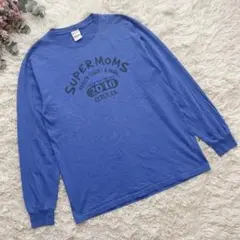 ジャージーズ 長袖Tシャツ クルーネック ロゴ M 青 綿ポリエステル カジュア
