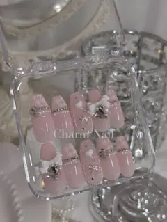 〘 現品 〙 ネイルチップ スナ系 ワンホン 韓国 フレンチガーリー 推し活