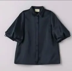 極美品★手洗い可★ユナイテッドアローズポリエステルサテンバルーンスリーブブラウスのサムネイル