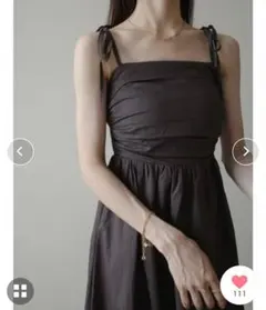 Tarosu◆キャミソールロングワンピース リボンストラップベアトップドレス