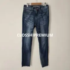 【CLOSSHIPREMIUM】デニム　スキニー　ストレッチ　S　フリンジ