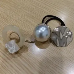 パールヘアゴム　ゴールド