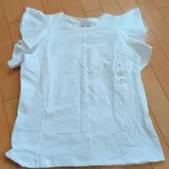 UNIQLO ホワイト フリル袖 Tシャツ L