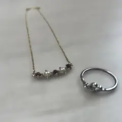 シルバーリング　ネックレス　2点セット