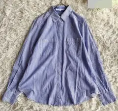 【美品】ANAYI アナイ シャツ ストライプ ブルー 38 コットン