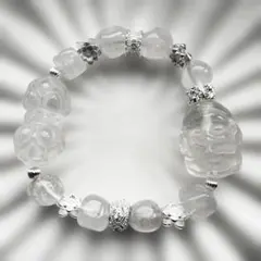 ✨クォーツのベビーガネーシャ＆バジュラ✨水晶デザブレ　蓮パーツも可愛い☺︎天然石