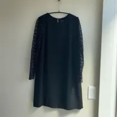ZARA BASIC ブラック レーススリーブドレス
