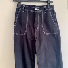 GRL 配色ステッチ　ストレートパンツ　Sサイズ