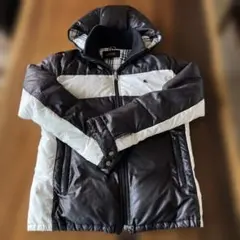 バーバリー　BURBERRY (L) ダウンジャケット　ノバチェック　フード　黒