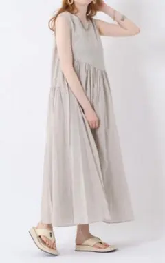 CLOCHE 斜めギャザーロングワンピース