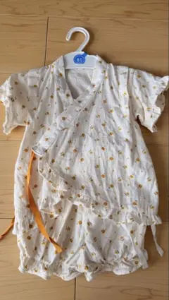 花柄フリル付き甚平 80cm