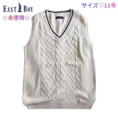 【未使用品】EASTBOY VENUS Vネックベスト 白 紺ライン11号