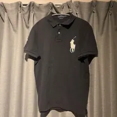 Polo Ralph Lauren ブラックポロシャツ L ビッグポニー 短丈