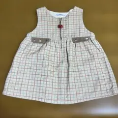 familiar チェック柄ワンピース 80