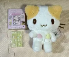 サンリオ　マシュマロみたいなふわふわにゃんこ　ぬいぐるみ　ミニタイルシール