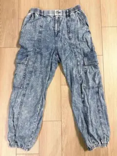 GU デニムカーゴジョガーパンツ　ブルー　Ｌ