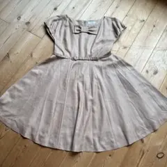 Anatelier ベージュ ひざ丈ワンピース 36