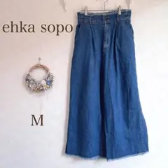 ehka sopo デニムパンツ M フリンジ ワイドパンツ　エヘカソポ　ズボンのサムネイル