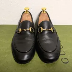 ☆良品 グッチ ヨルダーン レザー ビットローファー シューズ 黒
