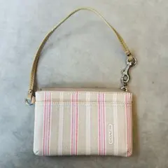 Y2K COACH Striped Wristlet Pouch
