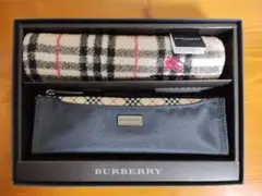 【未使用品】BURBERRY ペンケース（ポーチ）とタオルハンカチセット