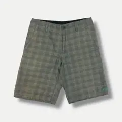 00s OAKLEY ショーツ ハーフパンツ ゴルフパンツ チェック柄 グレー系