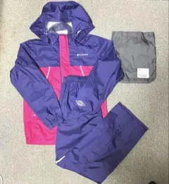 コロンビアキッズ オムニテックレインウェアセット ネイビー/ピンク M