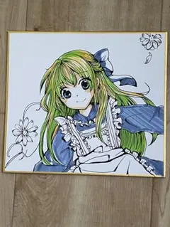 アリス　イラスト14cm×12.5cm色紙