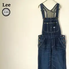 【美品】Lee　リー　オーバーオール　デニム　ウォッシュ加工　青　紺　インディゴ