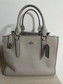 COACH グレー レザー ハンドバッグ 中型