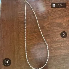 パール調ビーズ ロングネックレス アクセサリー