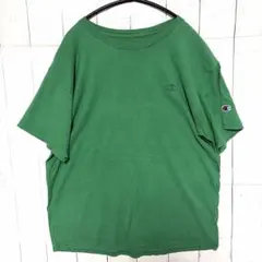 大人気　トレンドグリーン　チャンピオン ワンポイント刺繍ロゴ Tシャツ 古着