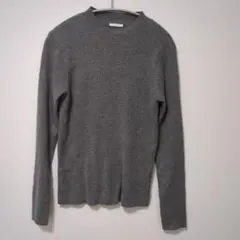 GU グレー リブ編み 長袖ニット Mサイズ