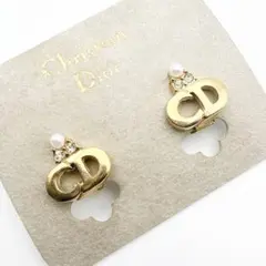 3003-2 人気✨Dior　イヤリング　CD ロゴ　希少　刻印