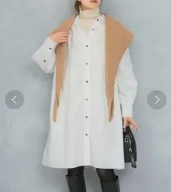 【タグ付き未使用】ロッソ ミニシャツワンピース 白のサムネイル
