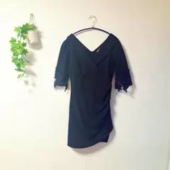 ［GRAXIA］ミニ丈ワンピース(XL)/きれいめ ドレス モノトーン