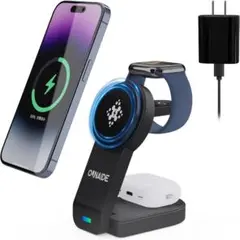 【新品】ワイヤレス充電器 3 in 1 Mag-Safe式アップルウォッチ充電器