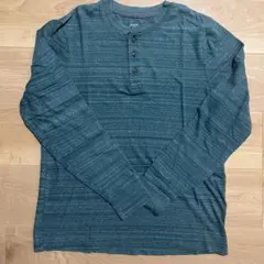 OLD NAVY グリーン ヘンリーネックカットソー Sのサムネイル