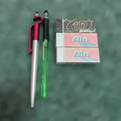Pentel Ain 消しゴム 3個 & タッチペン 2本セットのサムネイル