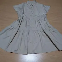 GU●ベージュ 半袖 シャツワンピース ティアード・お値下げ