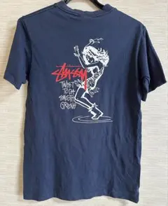古着 Stussy グラフィック Tシャツ ネイビー