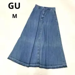 GU ロングスカート　【M】フレア　カジュアル　ライトデニム　フレンチスタイル